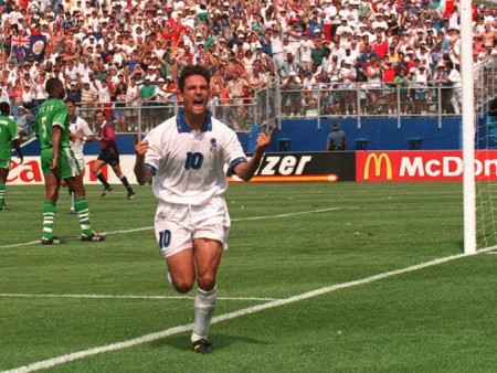USA ’94 Round of 16: Italy’s Roberto Baggio breaks Nigerian hearts with two late goals to turn around the match in what was, in world terms, the Super Eagles breakthrough tournament showing