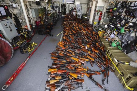 A selection of the weapons that were intercepted