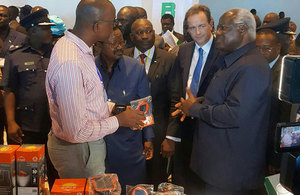 Minister Hurd at the launch of Sierra Leone’s Energy Revolution with President Koroma and Energy Minister Macauley