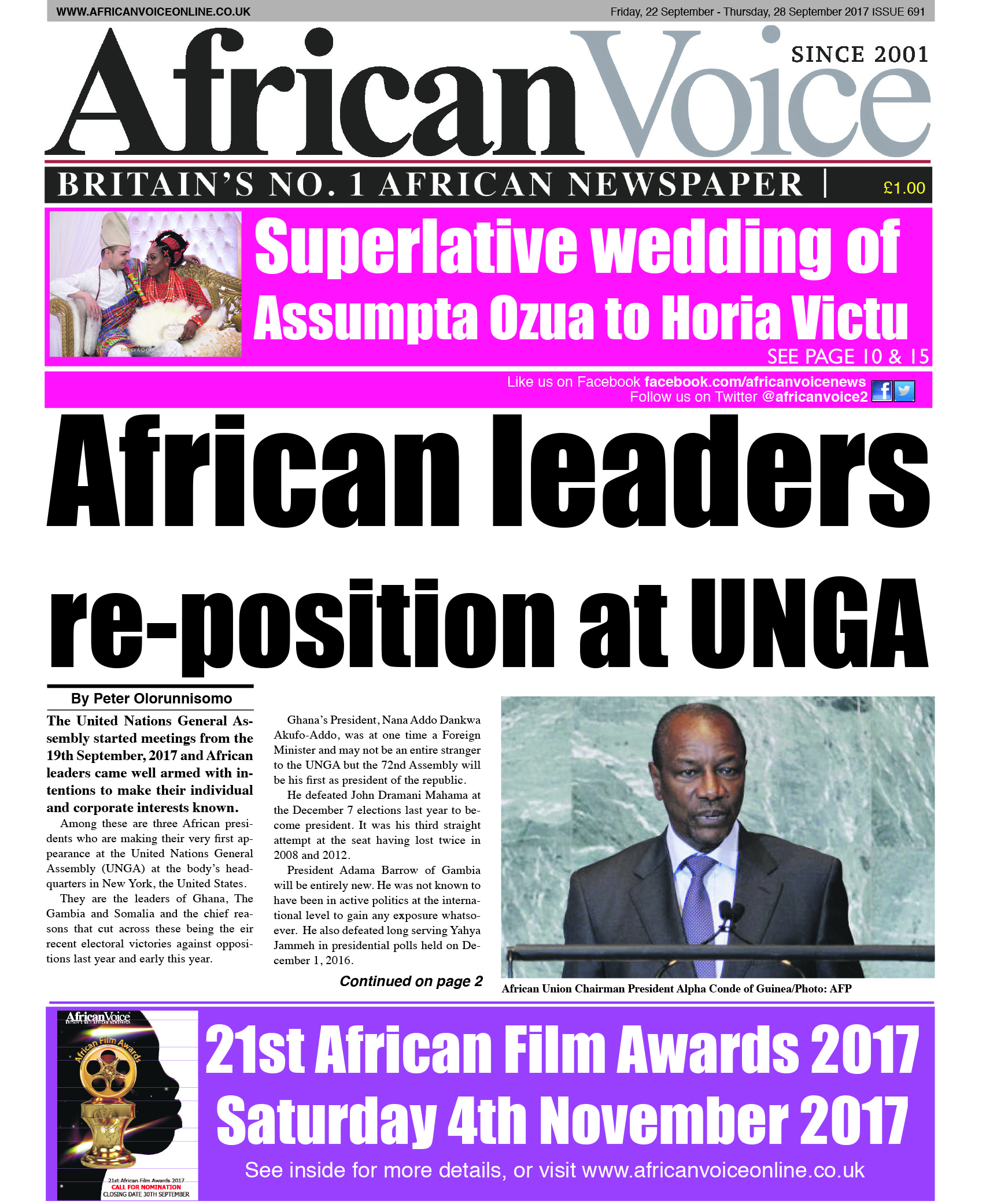AFRICAN VOICE FRIDAY 22 SEPT’17