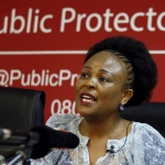Public Protector Adv Busisiwe Mkhwebane briefing the media on his latest investigations