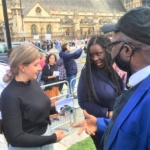 Professor Chris Imafidon in conversation with two female UK legislators keen on supporting the Afghan girl initiatied by ExcellenceinEducation