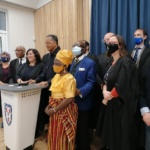 Fig 2 Rev Jesse Jackson is joined by Homerton team and supporters
