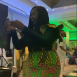 Ecstatic Nekpen Uwuilekhue with her Outstanding Female Volunteer Award