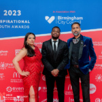 Anita Chumber (L), David Whitely (Sideman) (M) and Ifraz Ahmed (R) at the Inspirational Youth Awards 2023