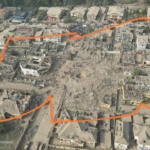 Fig 6 – Live Drone-CellPhone images of the remains of the epicentre of Explosion at Aderinola Street