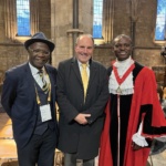 Mayor Shitu Chancellor Simon Hughes and Professor Chris Imafidon