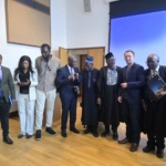 Fig 1b – HE Chief Obasanjo flanked Gov Bala Mohammed-Moderator Ryan Cauwenberghs by Professor Chris Imafidon and scholars-2