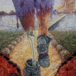 3 TITLE_ The journey continues SIZE_ 4 By 3 feet MEDIUM_ Paper pon canvas 2013